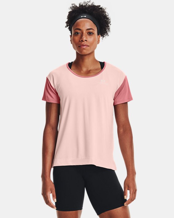 Women's UA RUSH™ Energy Colorblock Short Sleeve, Pink, pdpMainDesktop image number 0